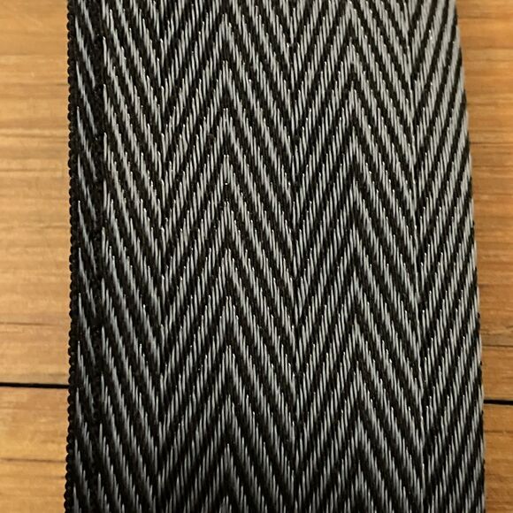 Roundtree & Yorke Black And Blue Chevron Stripes Suspenders Leather Loops - Picture 9 of 9